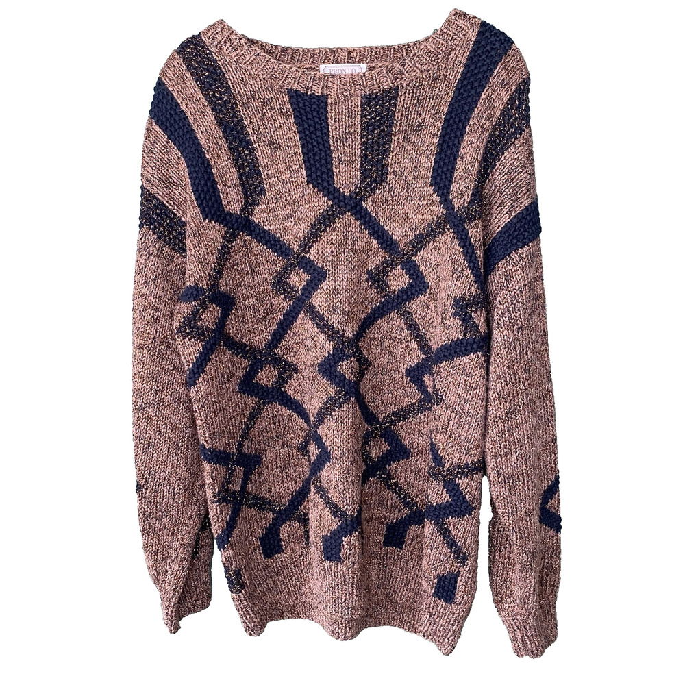 Pronto Moda Sweater Womens Medium Vintage Knit Granny Core Relaxed Fit Pullover